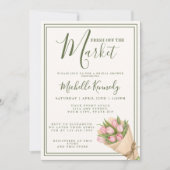 Floral Green Fresh Off The Market Bridal Shower Einladung (Vorderseite)