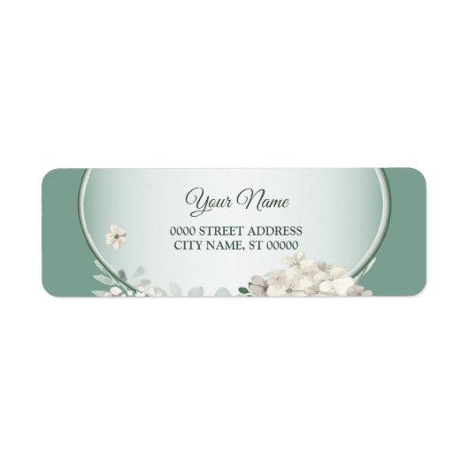 Floral Green Geometric Wedding Return Address (Vorne)