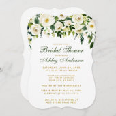 Floral Green Gold Brautparty Einladung GB (Vorne/Hinten)