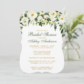 Floral Green Gold Brautparty Einladung GB (Stehend Vorderseite)