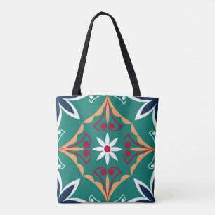 Floral Green marokkanischen Mosaik Tile Boho Chic Tasche