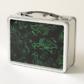 Floral Green Metal Lunch Box (Rückseite)