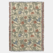 Floral Green Pink Vintag William Morris Trellis Decke (Vorderseite Vertikal)