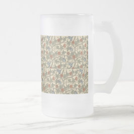 Floral Green Pink Vintag William Morris Trellis Mattglas Bierglas