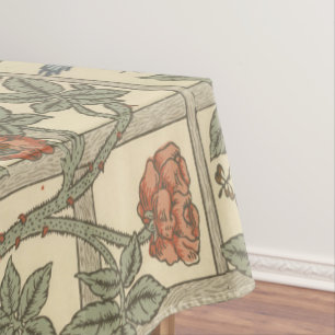 Floral Green Pink Vintag William Morris Trellis Tischdecke