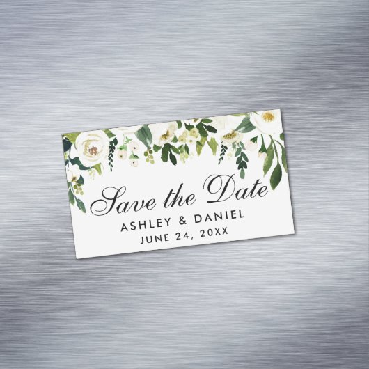 Floral Green Save the Date Mini Magnet (Beispiel)