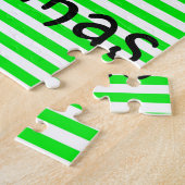 Floral Green Strip Drama Jigsaw Puzzle Daisy (Seite)