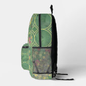 Floral Green Tile Bedruckter Rucksack (Rechts)