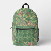 Floral Green Tile Bedruckter Rucksack (Vorderseite)