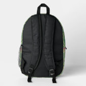 Floral Green Tile Bedruckter Rucksack (Rückseite)