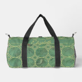 Floral Green Tile Duffle Bag (Vorderseite)