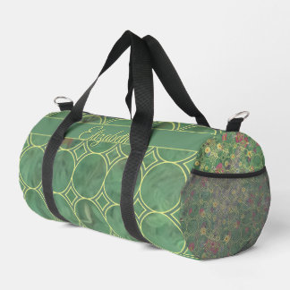 Floral Green Tile Duffle Bag