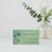 Floral Green Wash Business Card Visitenkarte (Stehend Vorderseite)