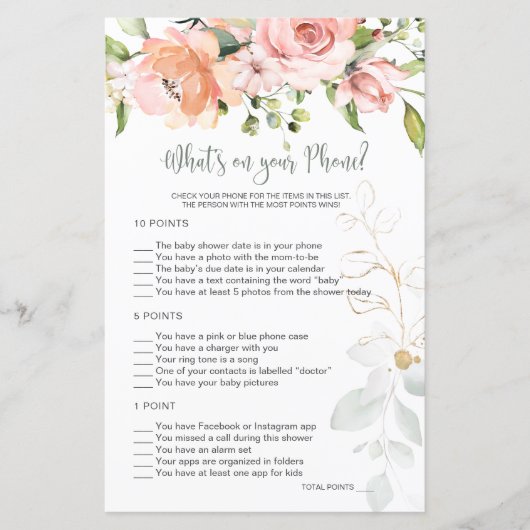 Floral Greenery Baby Was ist auf Ihrem Handyspiel? (Vorderseite)