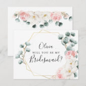 Floral Greenery Bridesmaid Vorschlag Card Postkarte (Vorne/Hinten)