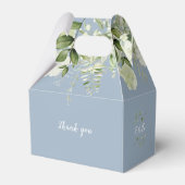 Floral Greenery Dusty Blue Brautparty Geschenkschachtel (Rückseite)