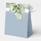 Floral Greenery Dusty Blue Brautparty Geschenkschachtel (Rückseite)