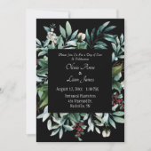 Floral Greenery Elegant Chic Script Name Wedding Einladung (Vorderseite)