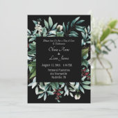 Floral Greenery Elegant Chic Script Name Wedding Einladung (Stehend Vorderseite)