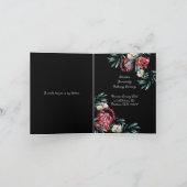 Floral Greenery Elegant Chic Script Name Wedding Einladung (Innenseite)