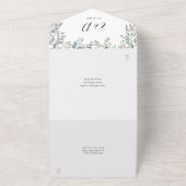 Floral Greenery Elegante Script Wedding All In One Einladung (Außenbereich)