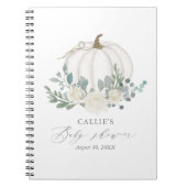 Floral Greenery Pumpkin Baby Shower Gästebuch Notizblock (Vorderseite)