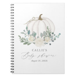 Floral Greenery Pumpkin Baby Shower Gästebuch Notizblock