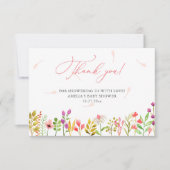 Floral Greenery Rustic Baby Shower Dankeskarte (Vorderseite)