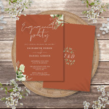 Floral Greenery Terracotta Engagement Party