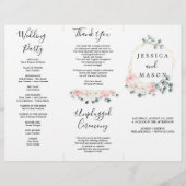 Floral Greenery Tri-Fold Hochzeitsprogramm (Vorne)