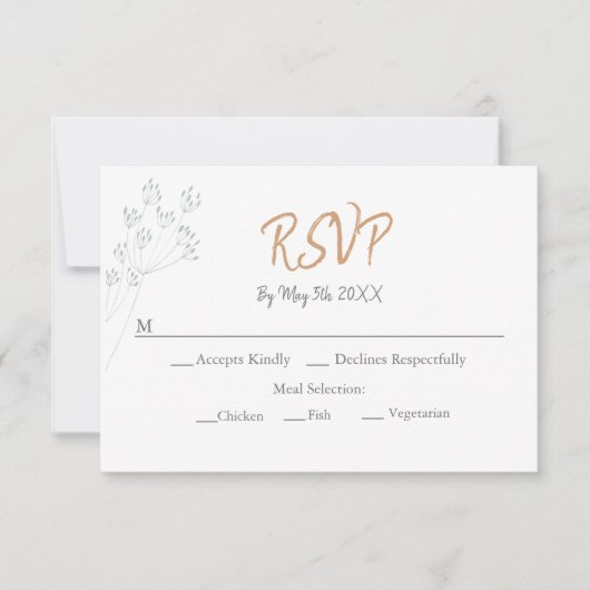 Floral Greenery Wedding RSVP Karte (Vorderseite)