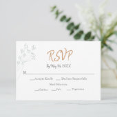 Floral Greenery Wedding RSVP Karte (Stehend Vorderseite)