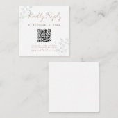 Floral Greenery Wedding Scan Code RSVP Begleitkarte (Vorne/Hinten)