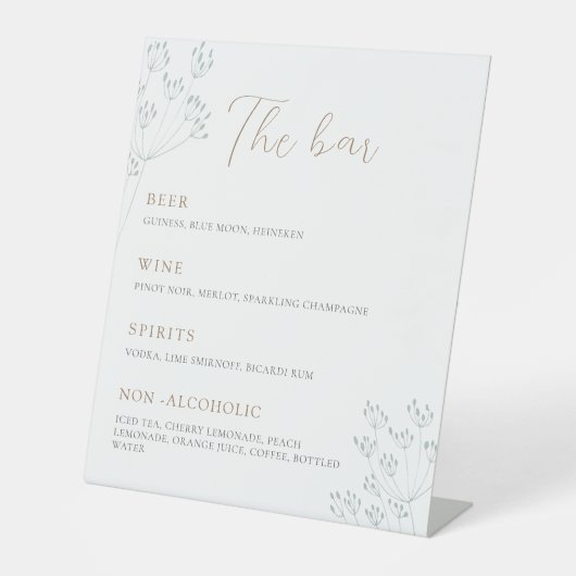 Floral Greenery Wedding Sockelschild (Vorderseite)