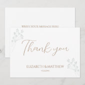 Floral Greenery Wedding Thank You Card Dankeskarte (Vorne/Hinten)