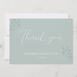 Floral Greenery Wedding Thank You Card Dankeskarte