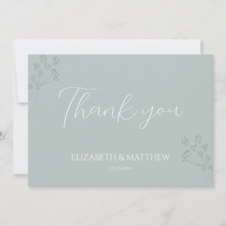 Floral Greenery Wedding Thank You Card Dankeskarte