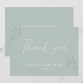 Floral Greenery Wedding Thank You Card Dankeskarte (Vorne/Hinten)