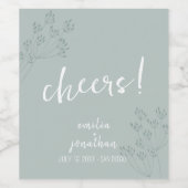 Floral Greenery Wedding Weinetikett (Einzelnes Label)