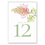Floral Grevillea Loopy Lou Art Hochzeit Tischnummer (Vorderseite)