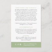 Floral Grevillea Loopy Lou Details zur Hochzeit Begleitkarte (Vorderseite)