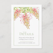Floral Grevillea Loopy Lou Details zur Hochzeit Begleitkarte (Rückseite)