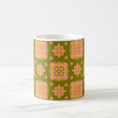 Floral Grid Ceramic Mug Kaffeetasse (Mittel)