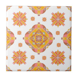 Floral Grid Ceramic Tile Fliese