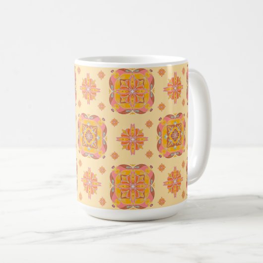 Floral Grid Kaffeetasse (VorderseiteRechts)