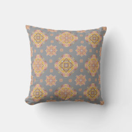 Floral Grid Throw Pillow Kissen