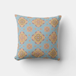 Floral Grid Throw Pillow Kissen