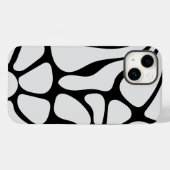 Floral Groovy Black and White Case-Mate iPhone Hülle (Rückseite (Horizontal))
