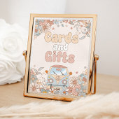 Floral Groovy Retro Hippie Duschkarten und Geschen Poster