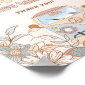 Floral Groovy Retro Hippie Gastgeschenke Poster (Ecke)